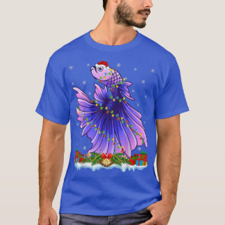 魚釣りラバーファミリーマッチングサンタベッタフィッシュChr Tシャツ