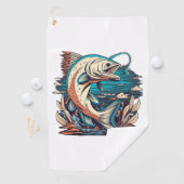 魚釣りラブフィッシュ ゴルフタオル (インサイチュ)