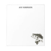 魚釣りラルゲムースバスアングラーアウトドア ノートパッド (正面)