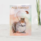 魚釣りリスGet Well Card カード (正面)