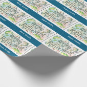 魚釣りリタイアパーティー水彩画 ラッピングペーパー (角)