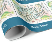 魚釣りリタイアパーティー水彩画 ラッピングペーパー (ロールコーナー)