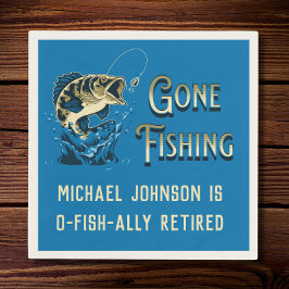 魚釣りリタイアメントパーティー – ゴー魚釣りナプキンス スタンダードカクテルナプキン