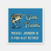 魚釣りリタイアメントパーティー – ゴー魚釣りナプキンス スタンダードカクテルナプキン (正面)