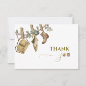 魚釣りリトル漁師の途中の赤ちゃんシャワー サンキューカード (正面)