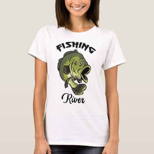 魚釣りリバーサイン Tシャツ (正面)