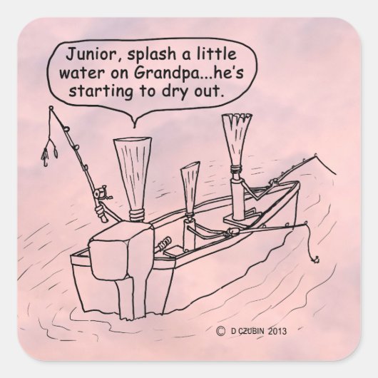 魚釣りリーズスクエアステッカー スクエアシール (正面)