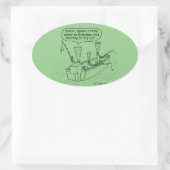 魚釣りリーズ楕円ステッカー 楕円形シール (バッグ)