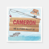 魚釣りリールいくつかのおもしろい、任意の年齢の誕生日パーティー スタンダードカクテルナプキン (正面)