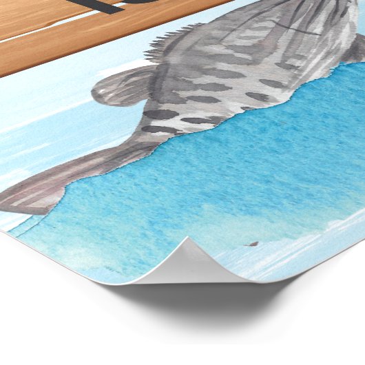 魚釣りリールいくつかのおもしろい、任意の年齢の誕生日パーティー ポスター (角)