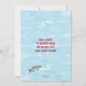 魚釣りリールいくつかのおもしろい、任意の年齢の誕生日パーティー 招待状 (裏面)