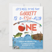 魚釣りリールおもしろい通常一の誕生日 招待状 (正面)