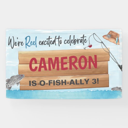 魚釣りリールがおもしろいに入っている。 横断幕 (横)