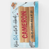 魚釣りリールがおもしろいに入っている。 横断幕 (縦)