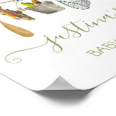 魚釣りリールのベビーシャワー物干し ポスター (角)