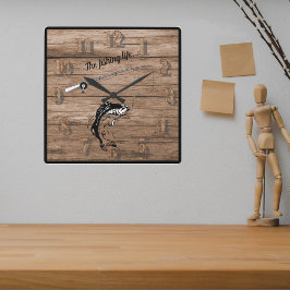 魚釣りリールのラインフック付き長寿命 スクエア壁時計