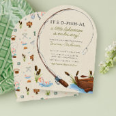 魚釣りリールウォーター色ボーイベビーシャワー 招待状