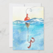 魚釣りリール励振ボーイベビーシャワー招待状 招待状 (裏面)