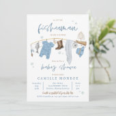 魚釣りリール励起ボーイベビーシャワー 招待状 (スタンド正面)