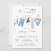 魚釣りリール励起ボーイベビーシャワー 招待状 (正面)