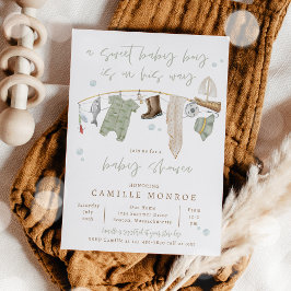 魚釣りリール励起ボーイベビーシャワー 招待状