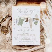 魚釣りリール励起ボーイベビーシャワー 招待状