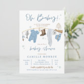 魚釣りリール励起ボーイベビーシャワー 招待状 (スタンド正面)