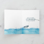 魚釣りリール及びレインボー誕生日 カード (内部)