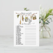 魚釣りリール物干しベビーワードスクランブル 招待状 (スタンド正面)