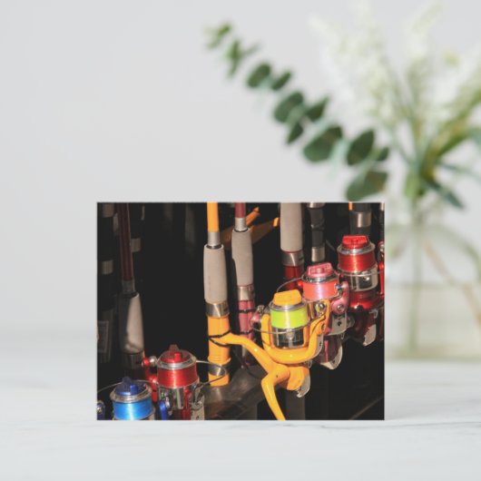 魚釣りリール ポストカード (スタンド正面)