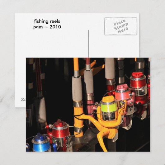 魚釣りリール ポストカード (正面/裏面)