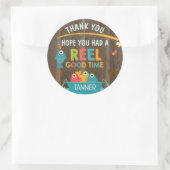 魚釣りリールGood Time Thank You誕生日シール ラウンドシール (バッグ)