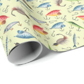 魚釣りルアオンライトイエロー ラッピングペーパー (ロールコーナー)