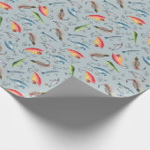 魚釣りルアオンライトブルーグレー ラッピングペーパー (角)