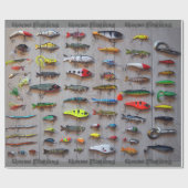 魚釣りルアーギフトラップゴーン魚釣りラッピング紙 ラッピングペーパー (フラット)