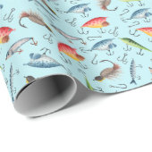 魚釣りルアーズオンセレステーブルー ラッピングペーパー (ロールコーナー)