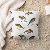 魚釣りルアーパターン クッション (ブランケット)