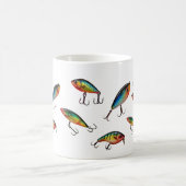 魚釣りルアーパターン コーヒーマグカップ (中央)