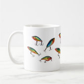 魚釣りルアーパターン コーヒーマグカップ (左)