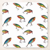 魚釣りルアーパターン スクエアペーパーコースター (正面)