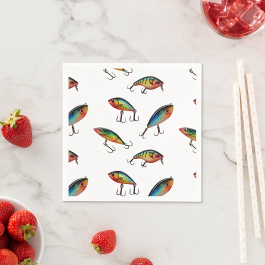 魚釣りルアーパターン スタンダードカクテルナプキン (インサイチュ)