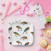 魚釣りルアーパターン ペーパープレート (パーティー)