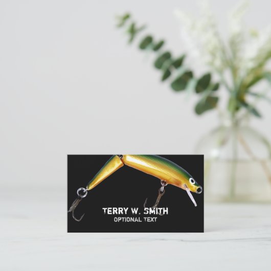 魚釣りルアービジネスカード 名刺 (スタンド正面)