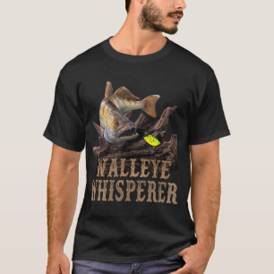 魚釣りルアー付き大きなWalleyeスケッチ: Walleye W Tシャツ