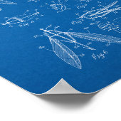 魚釣りルアー特許 – 青写真 ポスター (角)