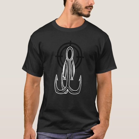 魚釣りルアー狩り対象魚釣り及び狩り Tシャツ (正面)