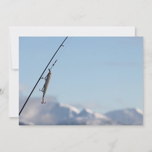 魚釣りルアー誕生日パーティーの招待 招待状 (裏面)