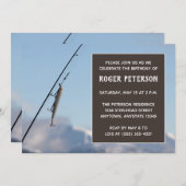 魚釣りルアー誕生日パーティーの招待 招待状 (正面/裏面)