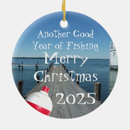 魚釣りルアー「もう一つの良い魚釣り年」 セラミックオーナメント (裏面)