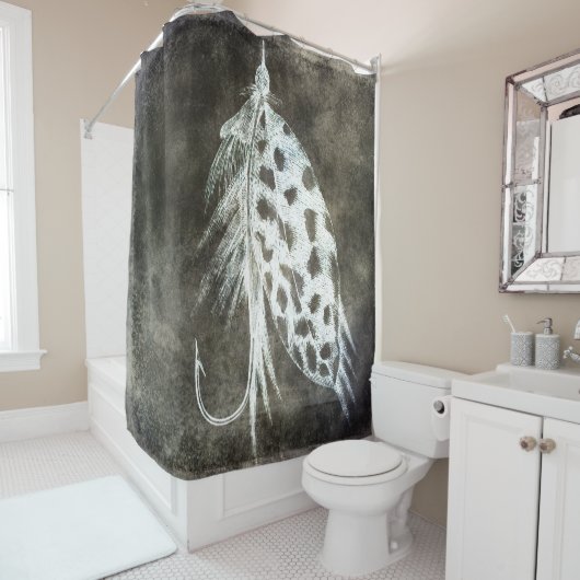 魚釣りルアー-フライ釣り釣り釣り釣り釣り針 シャワーカーテン (インサイチュ)